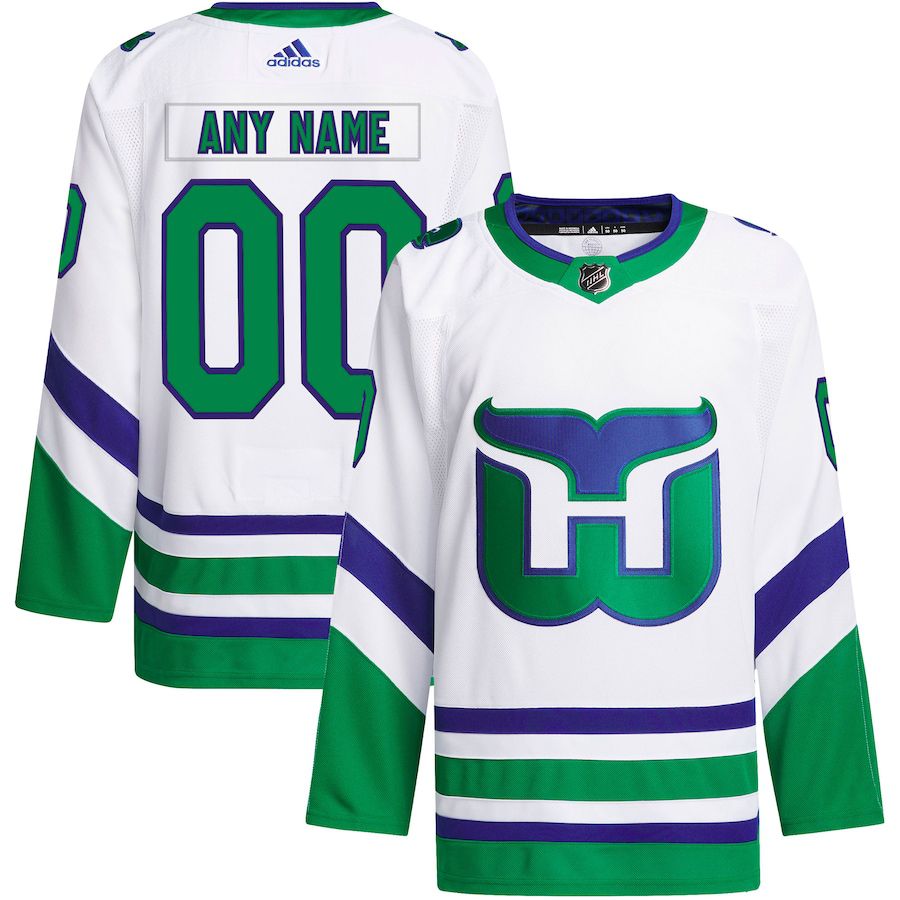 Men Carolina Hurricanes adidas White Whalers Primegreen Custom NHL Jersey->carolina hurricanes->NHL Jersey